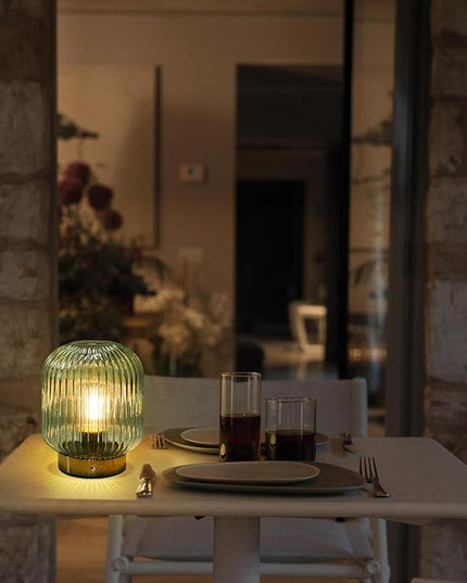 MJ PREMIER Rechargeable Battery Operated Lamp Cordless Lamp Portable Dimmable Brightness Lamps USB LED Table Light with Memory Function Emergency Lamp for Power Outage for Indoor,Outdoor Green - LeafyLoom