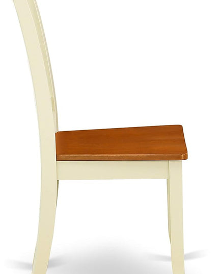 East West Furniture NDDA3-WHI-W Norden 3 Piece Set Contains a Rectangle Dining Room Table with Dropleaf and 2 Wood Seat Chairs, 30x48 Inch - LeafyLoom