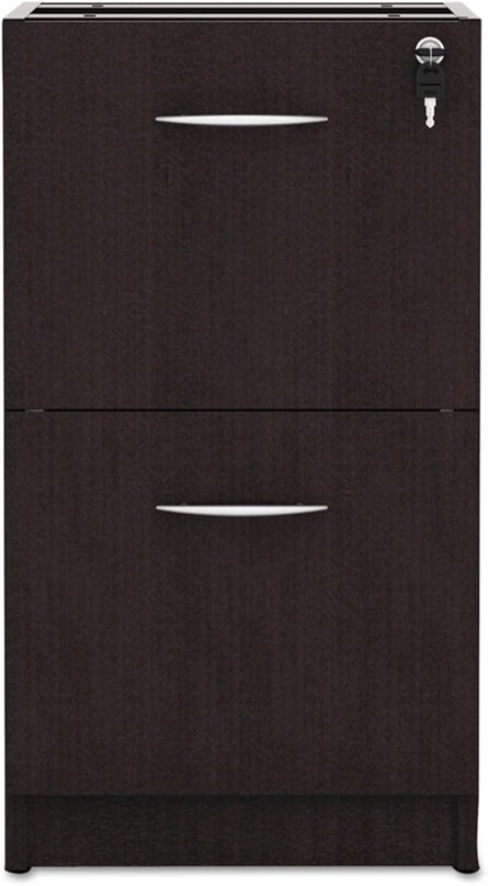 Alera ALEVA542822ES 15.63 in. x 20.5 in. x 28.5 in. Valencia Series 2-Drawer Full File Pedestal - Espresso - LeafyLoom