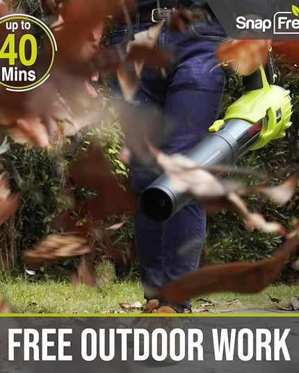 SnapFresh Cordless Leaf Blower - 550CFM Brushless Electric Leaf Blower with 4.0 Ah Battery and Fast Charger - Lightweight 20V Yard and Garden Blower for Lawn Care… - LeafyLoom