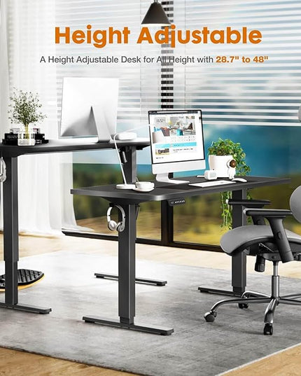 NicBex Home Office Desk 55'' x 23" Electric Height Adjustable Standing Desk Computer Desk Office Desk, Sit to Stand Ergonomic Computer Desk Adjustable Desk, Black - LeafyLoom