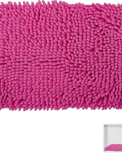 Locker Rug school girl rugs Carpet Chenille 100% Microfiber Locker Carpet with Non Skid Backing Locker Decorations (Rose Red, 11.5X17.5) - LeafyLoom