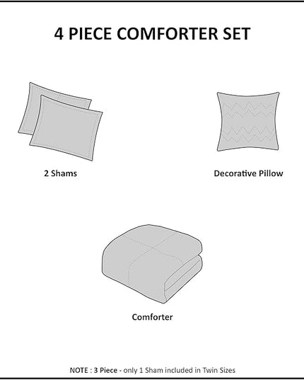 Intelligent Design King Comforter Set, Velvet Comforter Set , Luxury Diamond Quilting Comforter Set, Fluffy Comforter Bed Set with Decorative Pillowand 2 Shams, 4 Piece Pink, King/ Cal King - LeafyLoom