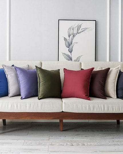 Jeanerlor Set of 2 Decorative 26"x26" Cotton Linen Chair Throw Pillow Case Green for Sofa Durable Classy, Comfortable Cushion Cover for Coffee Shop/Bar (65 x 65cm) Olive Green - LeafyLoom