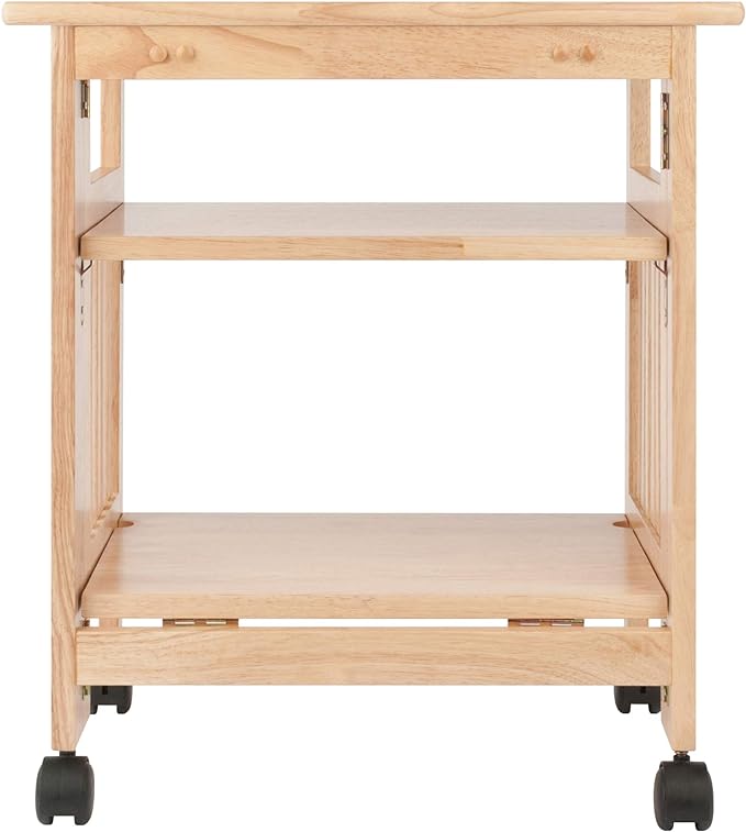 Winsome Mission 2-Shelf Wood Mobile Printer Stand, Brown (81628) - LeafyLoom