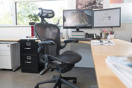The Original Headrest for The Herman Miller Aeron Chair H3 Carbon | Colors and Mesh Match Classic Aeron Chair 2016 and Earlier Models | Headrest ONLY - Chair Not Included - LeafyLoom