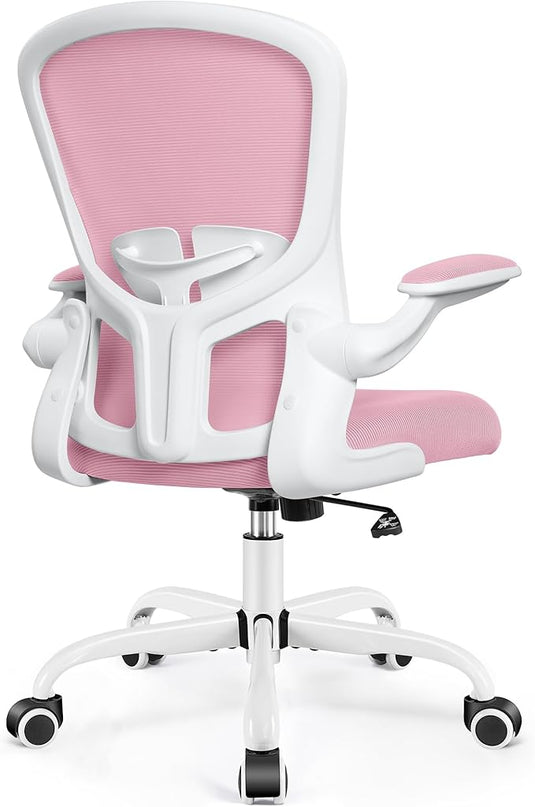 FelixKing Office Chair, Ergonomic Desk Chairs with Wheels Home Mesh Chair Adjustable Lumbar Support and Height, Ergo Chair for Working Gaming Use (Pink) - LeafyLoom