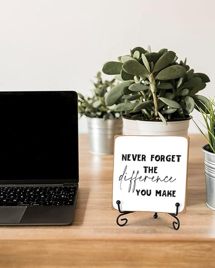 Home Office Desk Decor Wood Plaque with Stand, Social Worker Appreciation Gifts For Women Men Retirement Gifts Going Away Gift Leaving Gifts For Coworker Boss Leader Colleague Friends -A12 - LeafyLoom