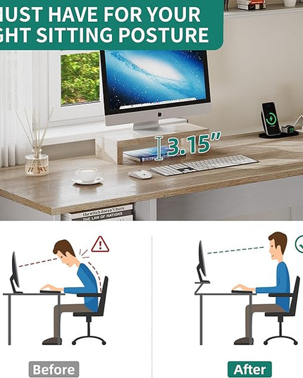 YITAHOME L Shaped Desk with Power Outlets, 60 Inch Computer Desk Corner Desk with File Drawer, Home Office Desk with Monitor Stand & Storage Shelves, L-Shaped Desk with File Cabinet, Grey Wash - LeafyLoom