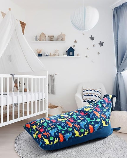 2 Pcs Stuffed Animal Storage Bean Bag Chair Stuffed Animal Bean Bag Storage Large Beanbag Covers Stuff Animal Organizer Bean Bag Couch for Kids Adults Plush Toys Pillows, Cover Only (Dinosaur) - LeafyLoom