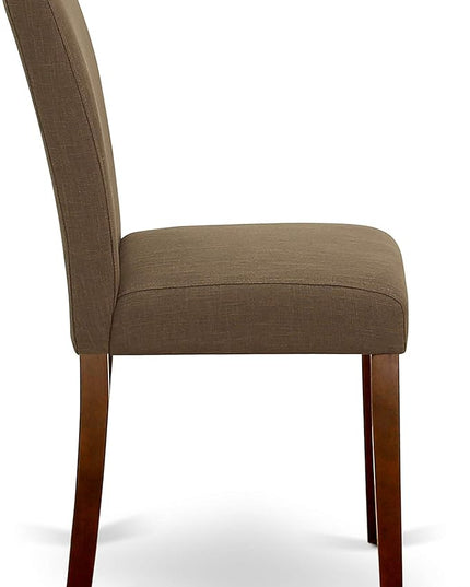 East West Furniture 1NDAB3-MAH-18 3 Piece Kitchen Set Contains a Rectangle Room Table with Dropleaf and 2 Coffee Linen Fabric Parson Dining Chairs, 30x48 Inch - LeafyLoom