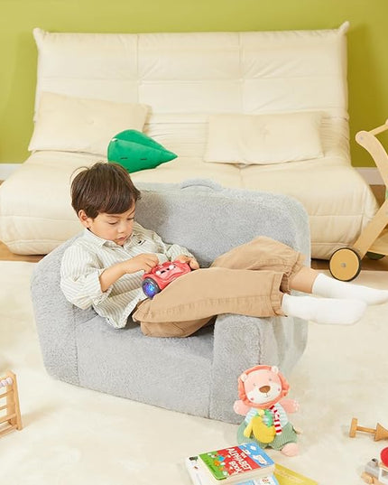 Toddler First Chair, Baby Chairs Comfy Toddler for Boys and Girls for Ages 18 Months and Up, Fits Any Decor (Grey) - LeafyLoom