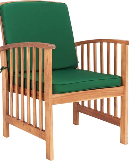 SAFAVIEH Outdoor Collection Rocklin Natural/ Green Cushion 4-Piece Conversation Patio Set - LeafyLoom