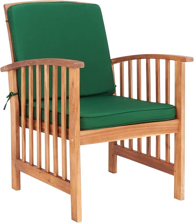 SAFAVIEH Outdoor Collection Rocklin Natural/ Green Cushion 4-Piece Conversation Patio Set - LeafyLoom