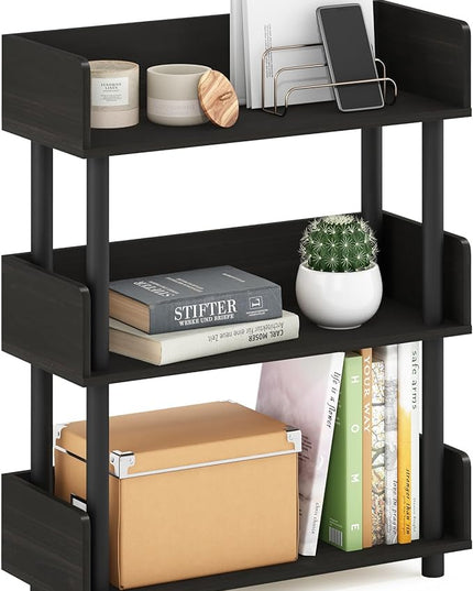 Furinno Turn-N-Tube 3-Tier Toolless Freestanding Multipurposes Display Rack, Espresso - LeafyLoom