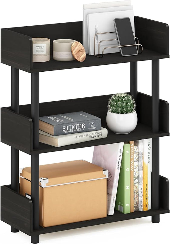 Furinno Turn-N-Tube 3-Tier Toolless Freestanding Multipurposes Display Rack, Espresso - LeafyLoom