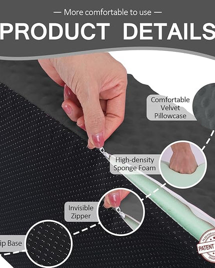 Wedge Pillow for Side Sleeping, Body Positioning Foam Wedge Pillow, Side Wedge Pillow for Sleeping Non-Slip Back Positioning Pillow for Bed Sore Wedge (Dark Gray) - LeafyLoom