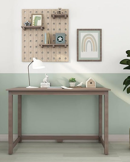 Max & Lily Solid Wood Desk, 47 Inches, Clay - LeafyLoom