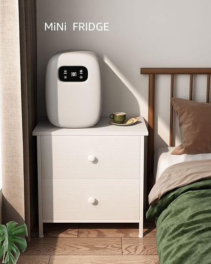 BOLUO White Nightstands Set of 2 - Nightstand and Dresser Sets Night Stand Dresser for Bedroom End Table with Fabric Drawers Organizer Modern - LeafyLoom