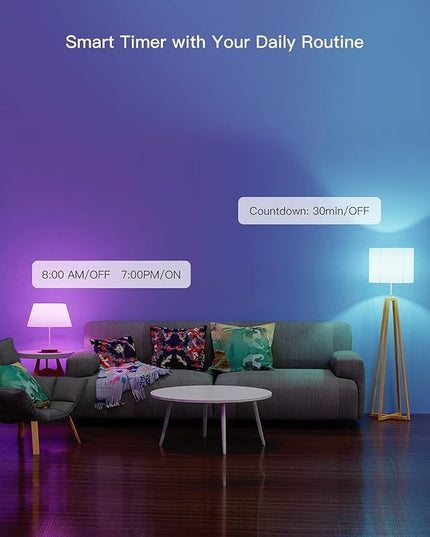 TREATLIFE Smart Light Bulbs 4 Pack, UL Certified 2.4GHz Color Changing Light Bulb, Works with Alexa Google Home, A19 E26 Dimmable LED Light Bulb 9W 800 Lumen for Party Decoration, Smart Home Lighting TREATLIFE