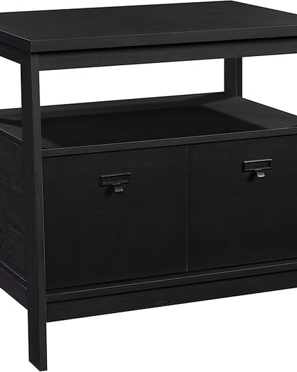 Sauder Trestle Lateral File, L: 32.28" x W: 24.49" x H: 29.41", Raven Oak Finish - LeafyLoom