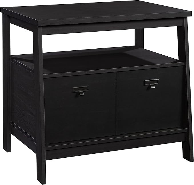 Sauder Trestle Lateral File, L: 32.28" x W: 24.49" x H: 29.41", Raven Oak Finish - LeafyLoom