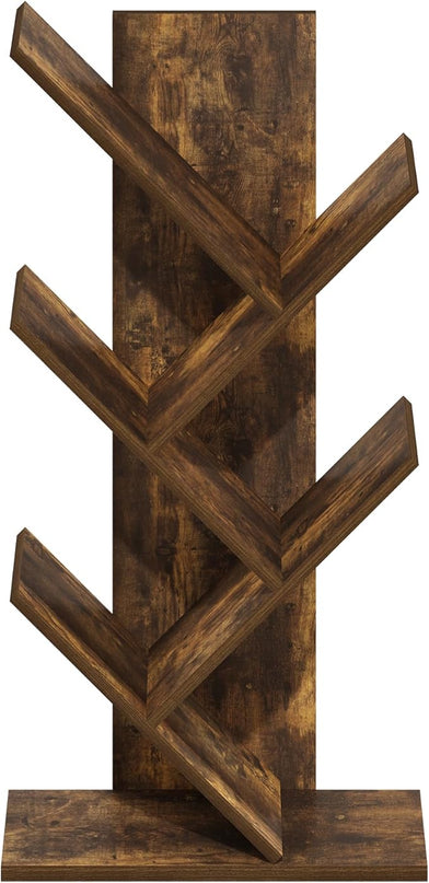 Furinno Tree Bookshelf 5-Tier Floor Standing Tree Bookcase, Amber Pine - LeafyLoom