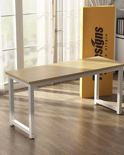 Tribesigns Computer Desk, 63 inch Large Office Desk Computer Table Study Writing Desk Workstation for Home Office, Walnut - LeafyLoom