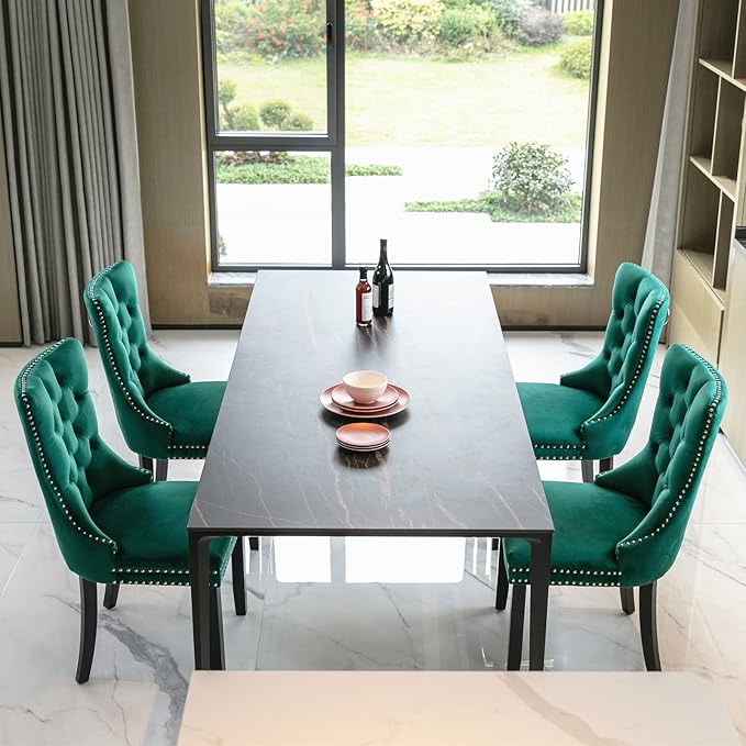 NicBex Haerin-SD-00096-LWJ Dining Chairs, 25.5"x19.7"x37.4", Green - LeafyLoom
