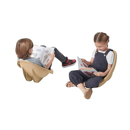 ECR4Kids Leaf Floor Seat, Rocker Chair, Sand, 6-Piece - LeafyLoom