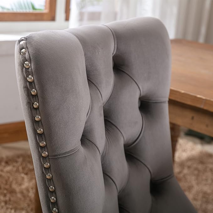 NicBex Haerin-SD-00097-LWJ Dining Chairs, 25.5"x19.7"x37.4", Deep Gray - LeafyLoom