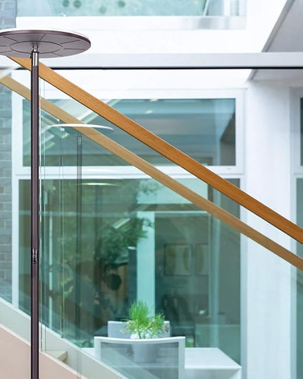 Brightech Sky LED Floor lamp, Torchiere Super Bright Floor Lamp for Living Rooms & Offices - Dimmable, Tall Standing Lamp for Bedroom Reading - Bronze - LeafyLoom