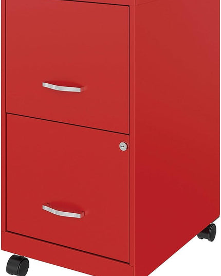 LYS SOHO File/File Mobile File Cabinet, Red - LeafyLoom