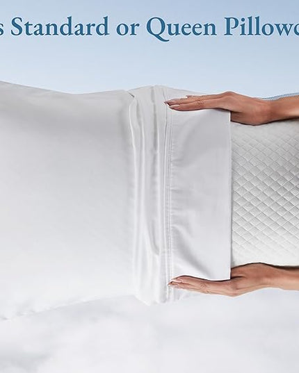 California Design Den Luxury Queen Size Pillow - Adjustable Loft Memory Foam - Soft Down Alternative - Cooling Luxury Hotel Pillows for Back, Stomach or Side Sleepers - Medium Soft, CertiPUR-US - LeafyLoom