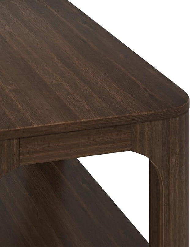 Plank+Beam Forma Coffee Table, Solid Wood 54 Inch Modern Coffee Table with Shelf, Contemporary Center Table with Storage Space, Rectangle Tea Table with Storage, Walnut - LeafyLoom