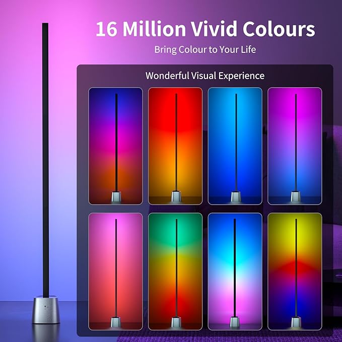 Fitop RGBCW Floor lamp LED Smart Corner Lamp, 2.4GHz WiFi 24 Watts, app Control - LeafyLoom