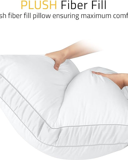 Utopia Bedding Bed Pillows for Sleeping European Size (White), Set of 2, Cooling Hotel Quality, Gusseted Pillow for Back, Stomach or Side Sleepers - LeafyLoom