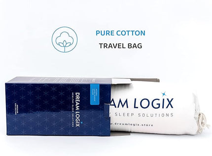 Talalay Natural Latex Foam Pillow DreamLogix - Standard Size Firm Pillow for Sleeping, Side & Back Sleepers, 100% Cotton Cover, Back & Neck Support, Pain Relief (Firm, Standard Size 24''x16''x5'') - LeafyLoom