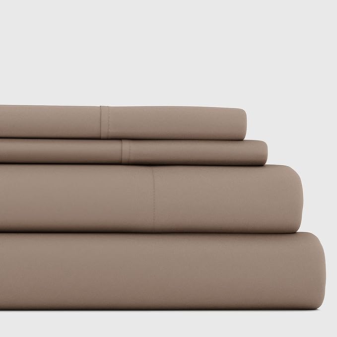 Linen Market Bed Sheets for King Size Bed (Taupe) - Sleep Better Than Ever with These Soft and Cooling King Sheets - Deep Pocket Fits 16" Thick Beds - 4 Piece King Sheet Set - LeafyLoom
