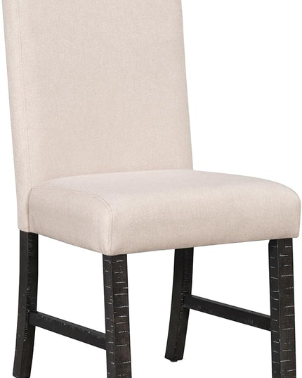 5-Piece Retro Style Dining Set with Extendable Round Table and 4 Upholstered Chairs for Kitchen, Living Room, Black, 42"-58" L x 42" W x 30" H - LeafyLoom