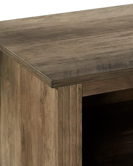 ROCKPOINT 58inch TV Stand Media Console for TV’s up to 65 Inches, Home Living Room Storage Console, Entertainment Center with 4 Open Storage Shelves, Modern TV Console Table (Rustic Oak) - LeafyLoom