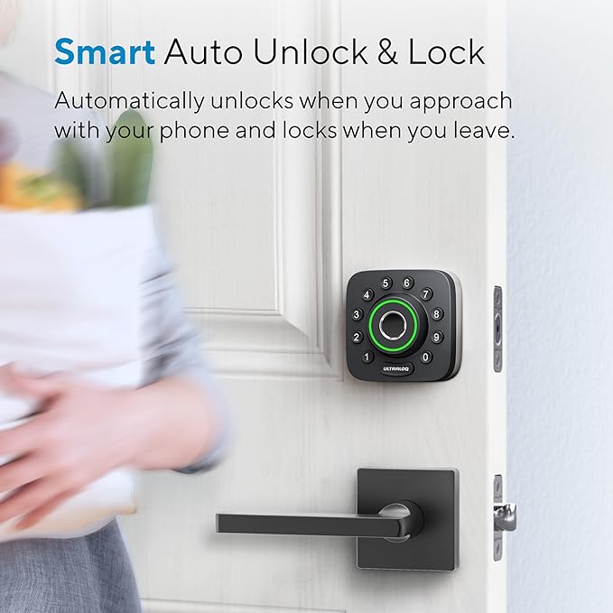 ULTRALOQ U-Bolt Pro WiFi Smart Lock with Door Sensor, 8-in-1 Keyless Entry Door Lock with Fingerprint ID, App Remote Control, Built-in WiFi Keypad Deadbolt, Auto Unlock, IP65 Waterproof, Easy Install ULTRALOQ
