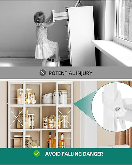 YITAHOME Corner Bookshelf with Storage, 7-Tier Corner Shelf with Doors, Large Corner Bookcase Display Rack for Living Room Bedroom Home Office, White - LeafyLoom