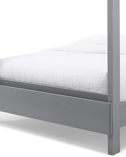 Delta Children Poppy House Wood Twin Bed, Platform Bed - No Box Spring Needed, Grey - LeafyLoom