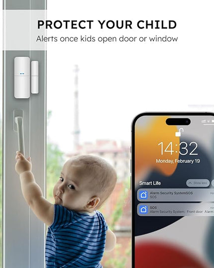 tolviviov Home Security System Wireless, DIY Door Alarm Security System, App Alerts, 10-Piece Kit, No Monthly fee, WiFi Alarm, Door Window Motion Sensor, for Safety, Home Security, Kids Safety tolviviovDirect