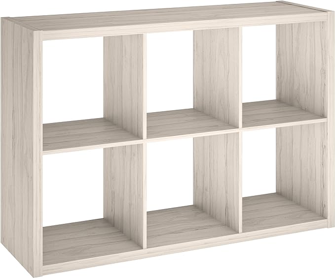 ClosetMaid 4569 Decorative Open Back 6-Cube Storage Organizer, Bleached Walnut - LeafyLoom