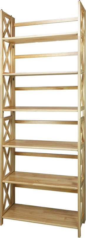 Casual Home Montego 3-Shelf Folding Bookcase, Natural , 27.5" Wide - LeafyLoom