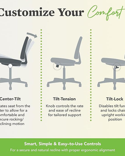 HON Sadie Big and Tall Office Chair, Ergonomic Office Chair with Mesh Back, Lumbar Support, Home Office Desk Chairs, 400 lb Max, Black - LeafyLoom