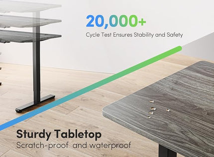 FEZIBO Electric Standing Desk, 48 x 24 Inches Height Adjustable Stand up Desk, Sit Stand Home Office Desk, Computer Desk, Gray - LeafyLoom