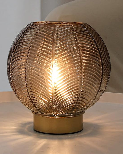 Battery Operated Lamp with Timer, Cordless Table Lamps with Led Bulb, Battery Powered Lamp Nightlight, Small Table Lamps for Living Room Decorative Beside Lamp for Corner Bedroom-Amber - LeafyLoom